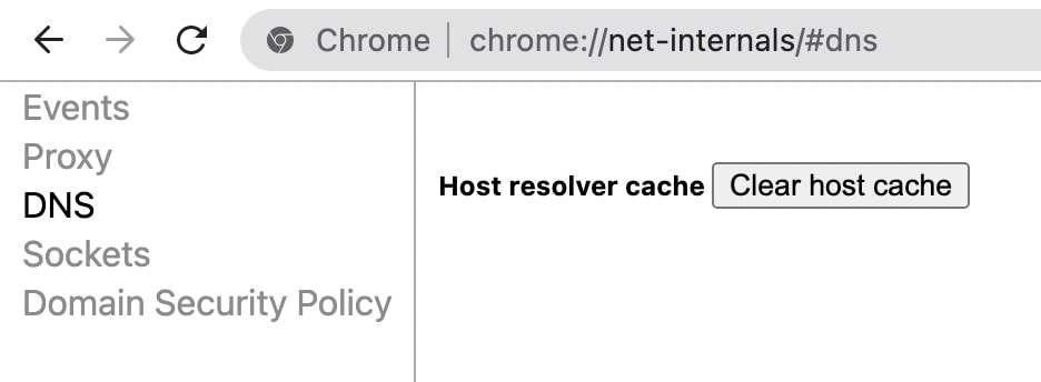 Clear Chrome Host Cache- Server IP Address Could Not Be Found