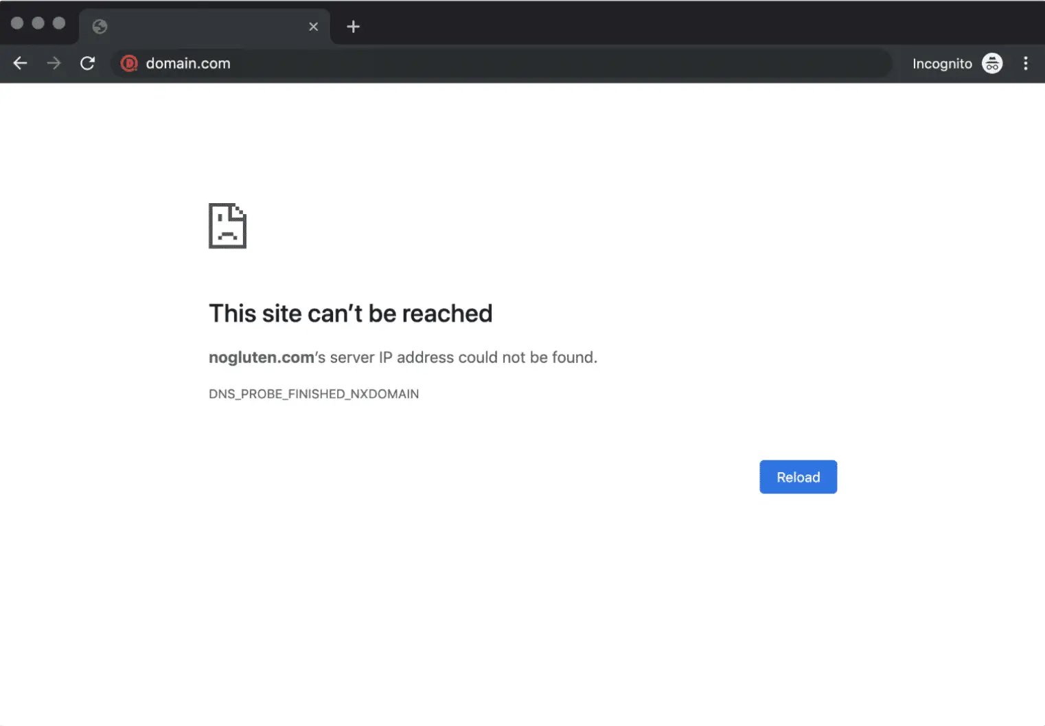 DNS_PROBE_FINISHED_NXDOMAIN error in Google Chrome