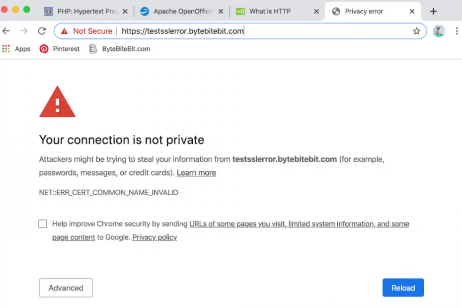 Open Non-Secure Websites In Google Chrome