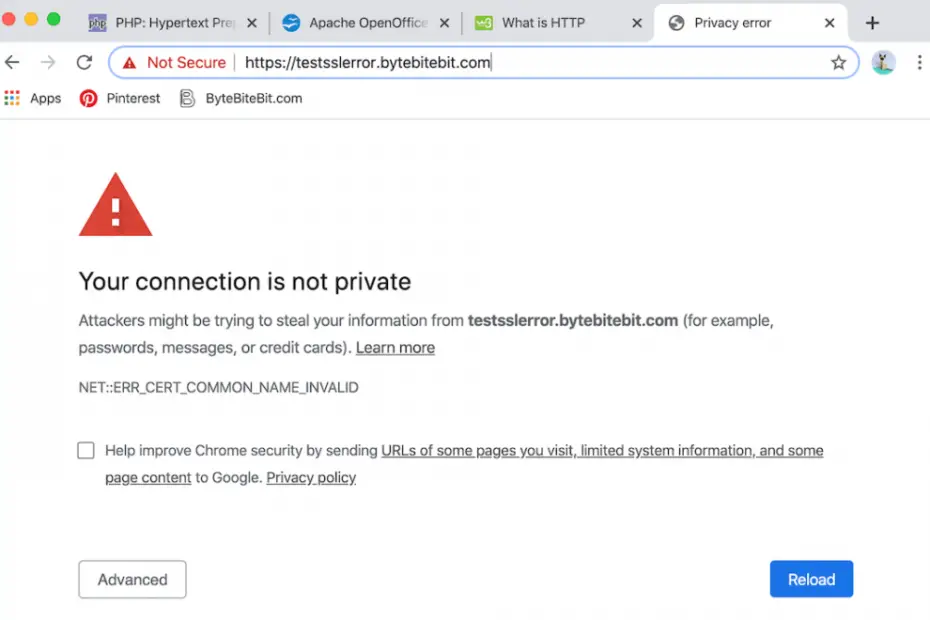 your connection is not secure mozilla solution