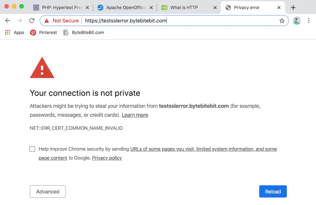 the connection is not secure firefox