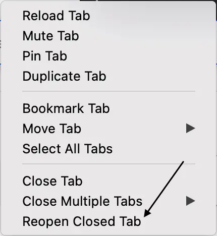 Reopen Closed Tabs in Firefox