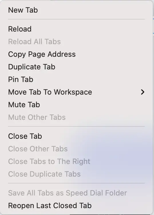 Reopen Closed Tabs in Opera