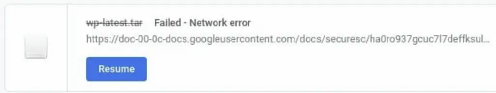 Can't Download Files in Chrome-"Network failed" Error