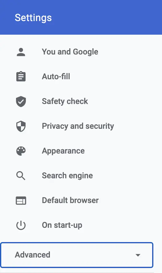 Chrome Advanced Settings