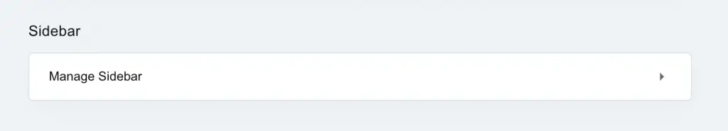 Manage Sidebar