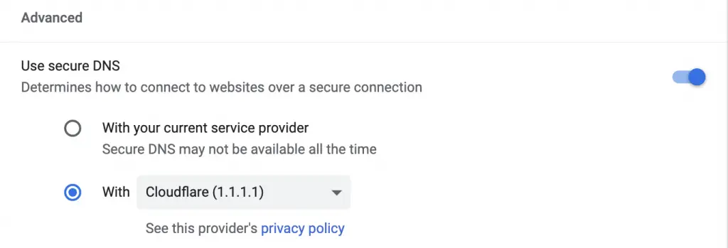 Use Secure DNS- Pro Settings to Enable in Google Chrome