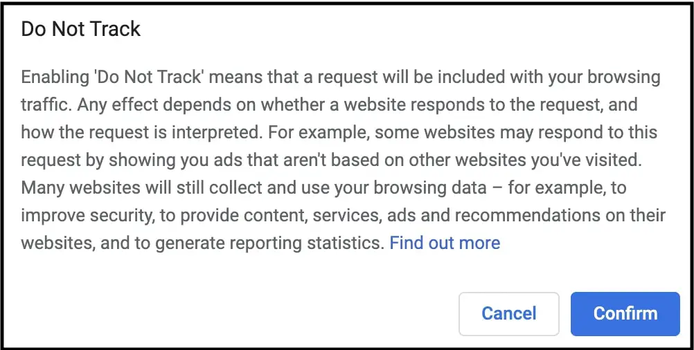 Do Not Track in Chrome