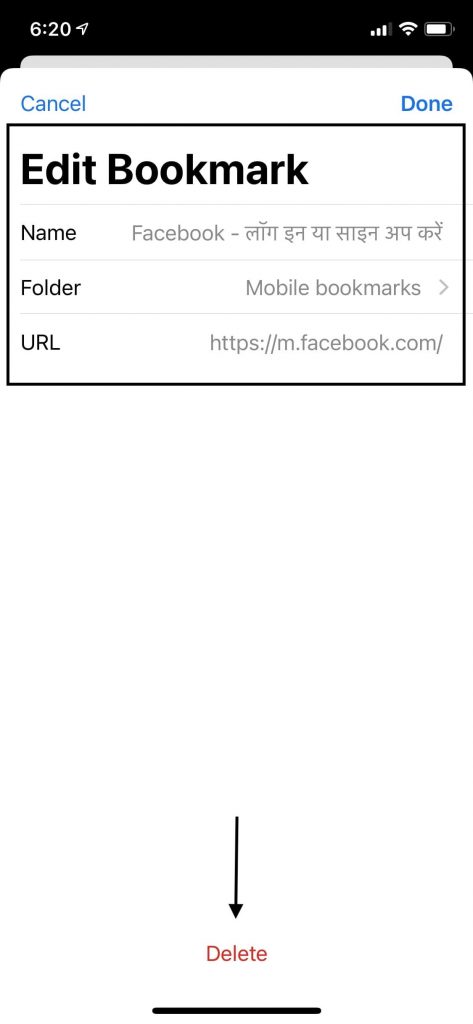 Edit or Delete Chrome Bookmarks on iOS