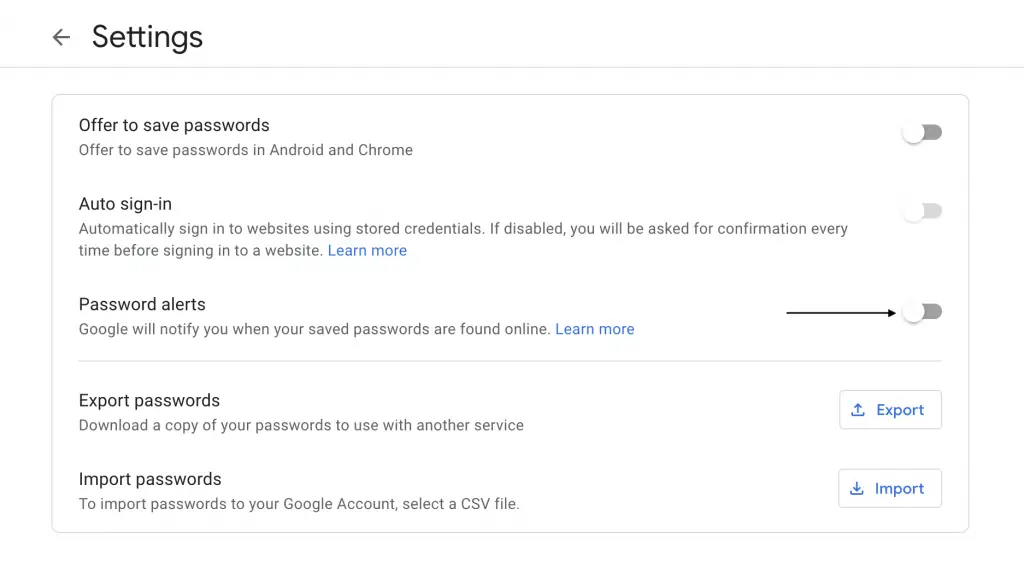 Turn Off Compromised Password Checkup Alerts in Google Chrome