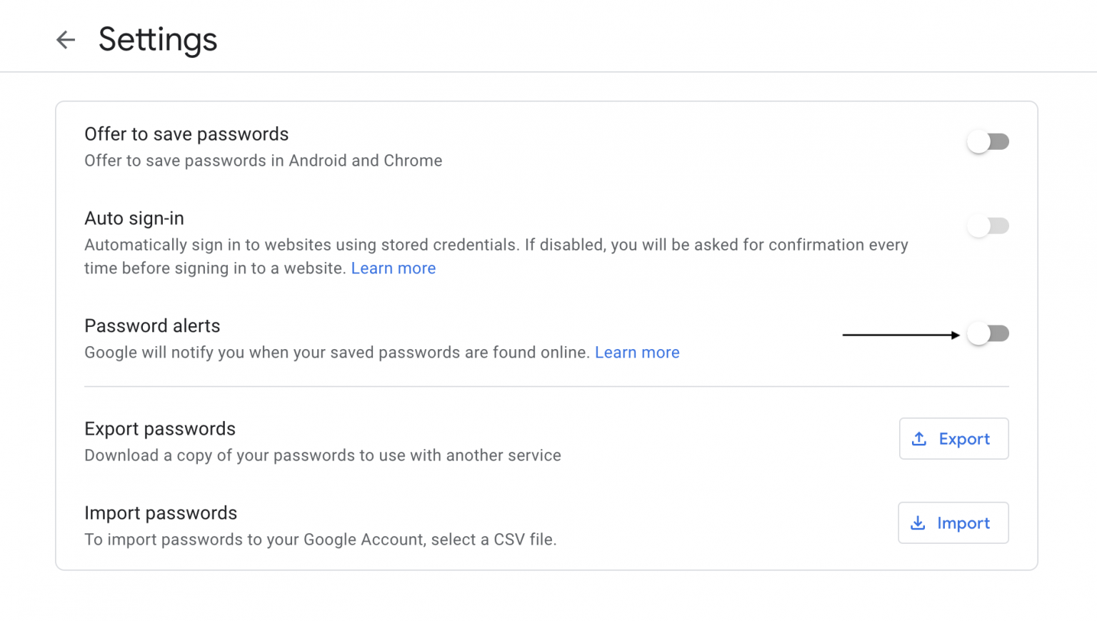 how to get rid of google chrome saved passwords