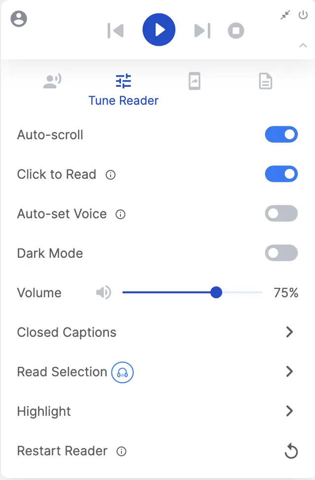 Natural Reader Tune Reader