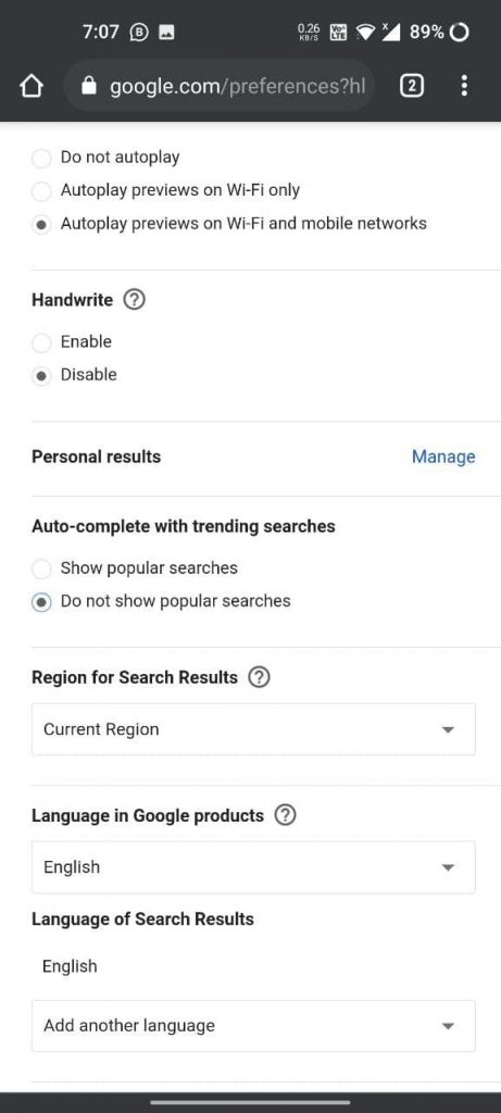 Hide Trending Searches in Google Chrome