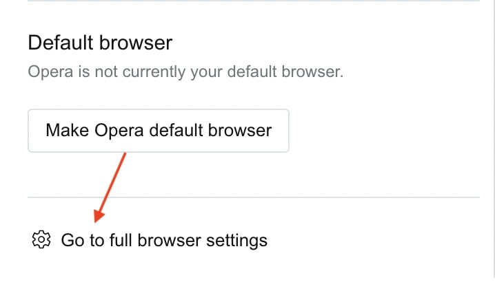 Go to full browser settings