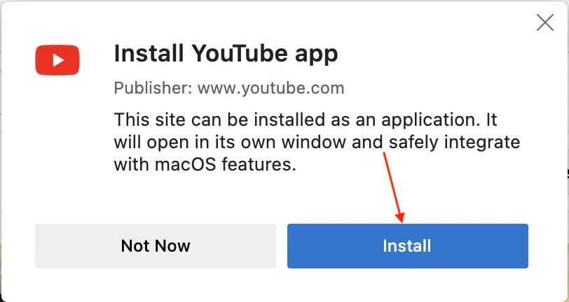 Install YouTube app