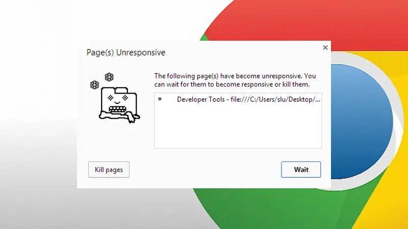 Page Unresponsive Error in Google Chrome