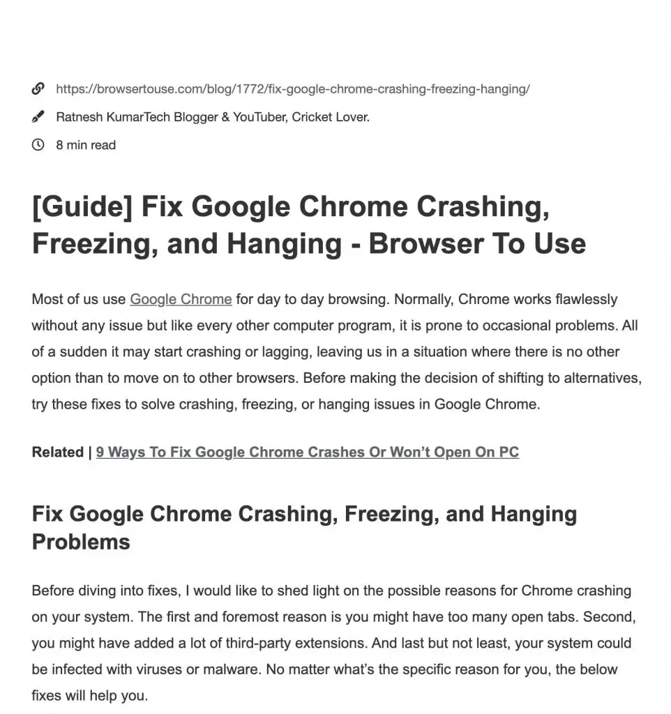 Reader Mode Extension in Chrome