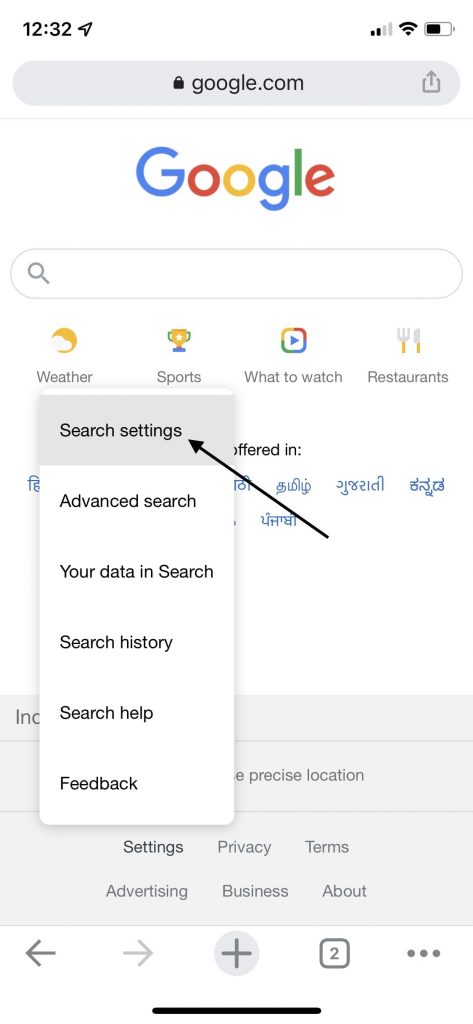 Turn Off Trending Searches in Chrome