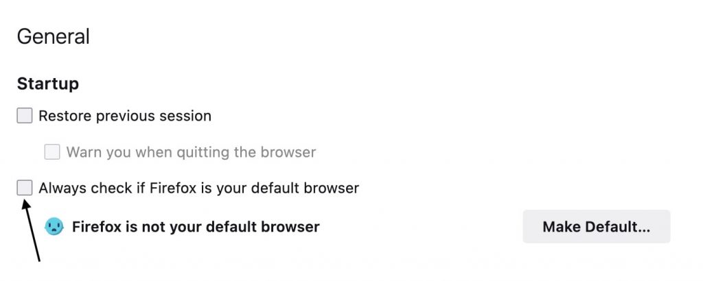 chrome stop asking default browser for mac