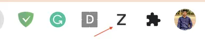 Z icon in extension bar