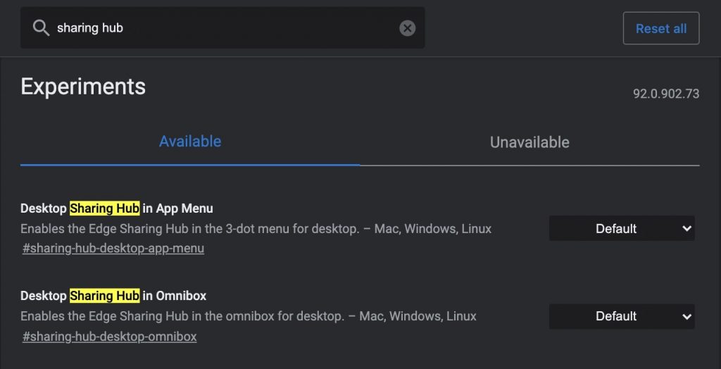 Desktop Sharing Hub in App Menu and Omnibox