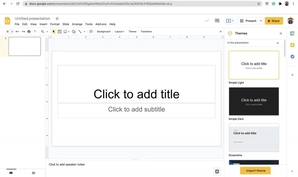 Create New Google Slides with URL Shortcuts