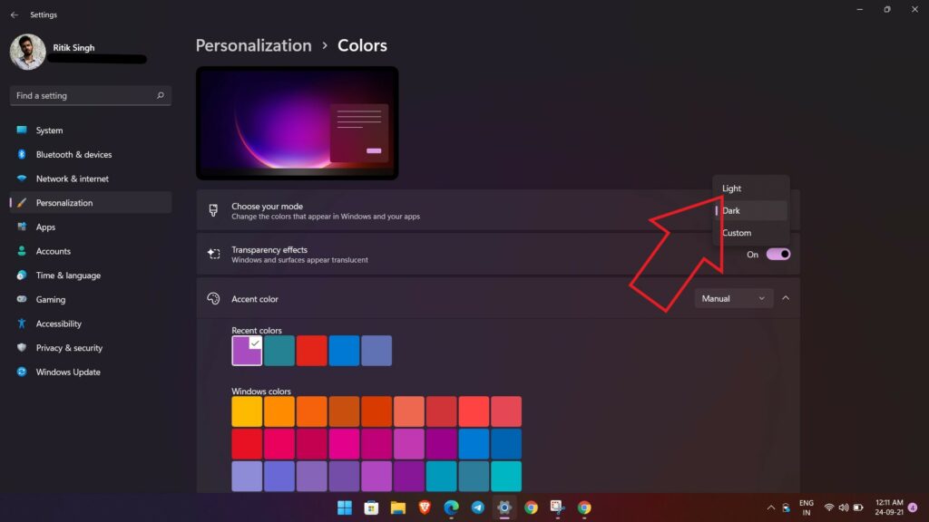 Turn Off Windows Dark Mode to Disable Dark Theme in Google Chrome