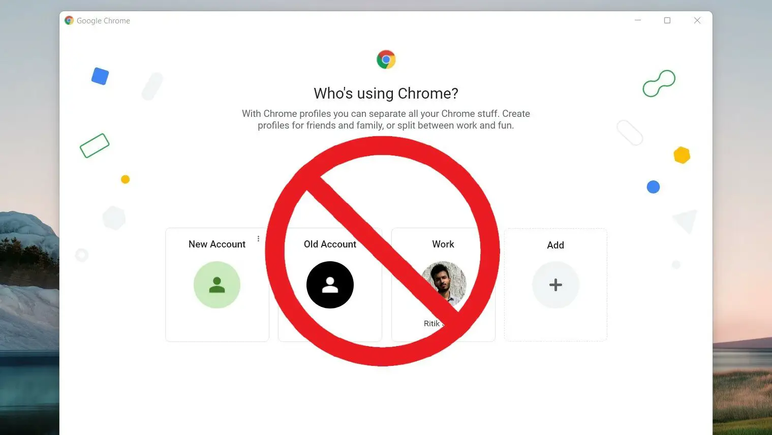 Disable Chrome Profile Selector