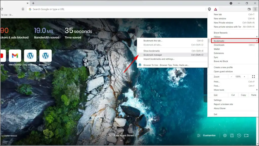 Import and Export Bookmarks On Brave