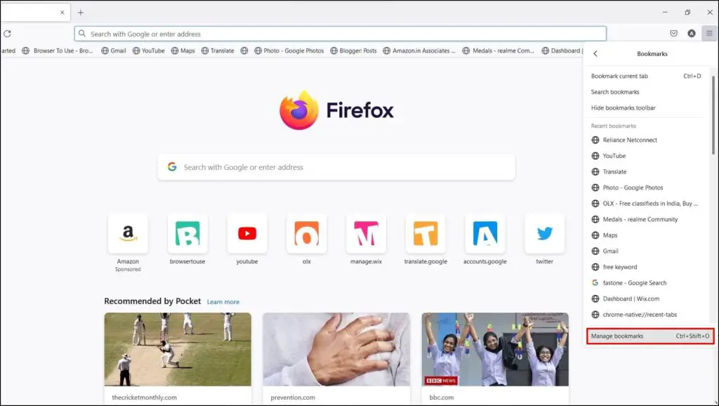 Import Bookmarks to Firefox