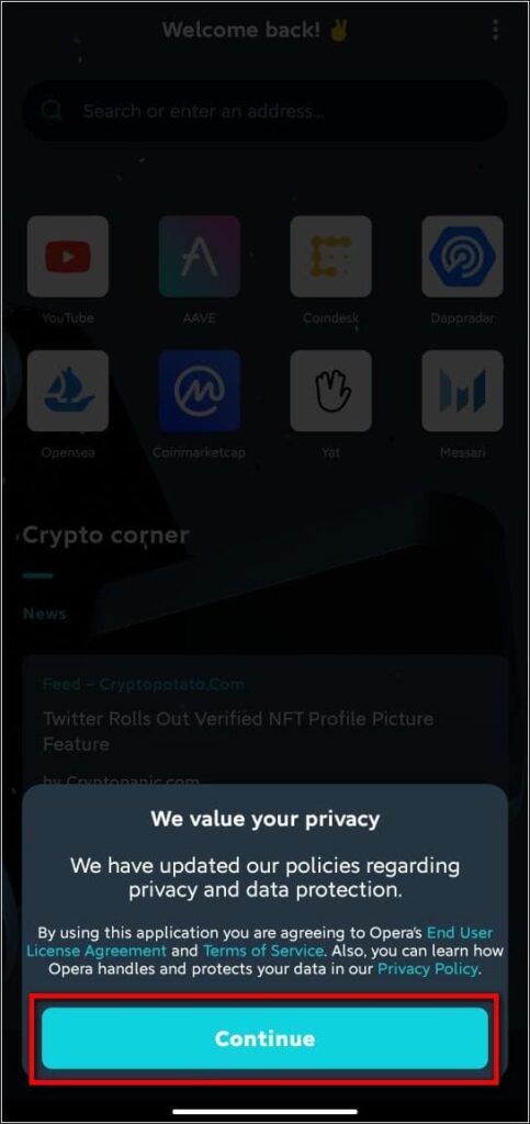 Opera Crypto Browser for Android