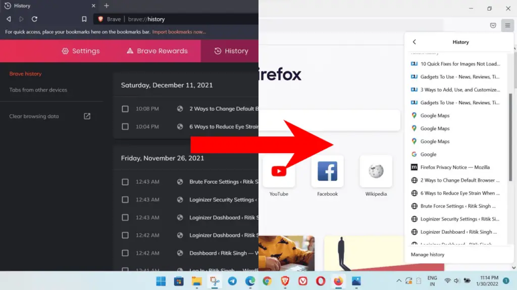 Export Brave Browsing History to Firefox