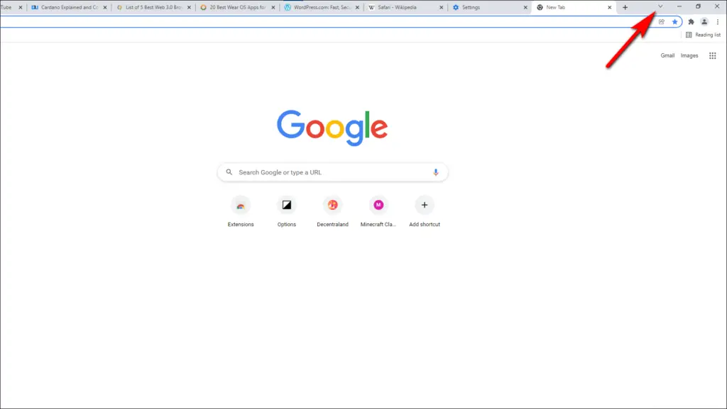 Tab Search in Google Chrome