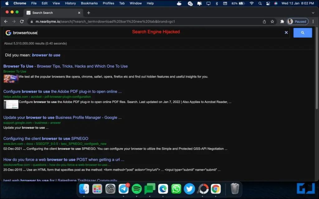 Remove QSearch from Browser Mac