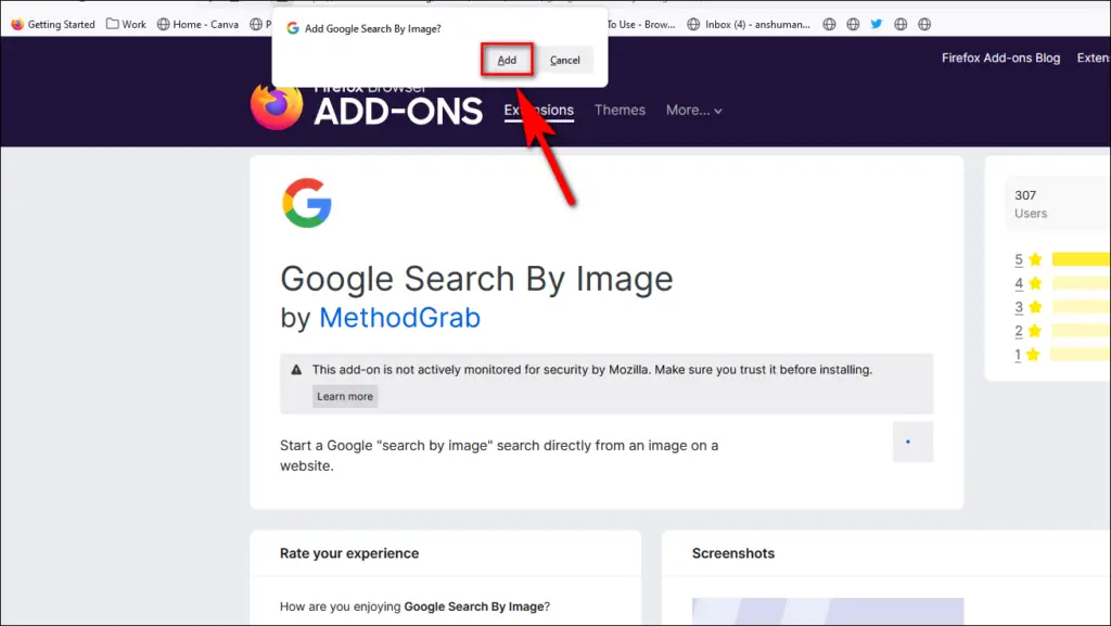 Google Search by Image Extension Firefox
