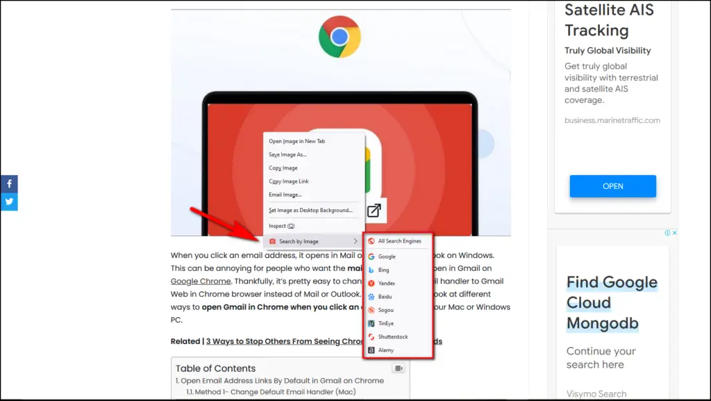 Search By Image on Google Add-on in Firefox