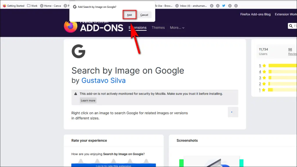 3. Using Search By Image on Google Add-on 