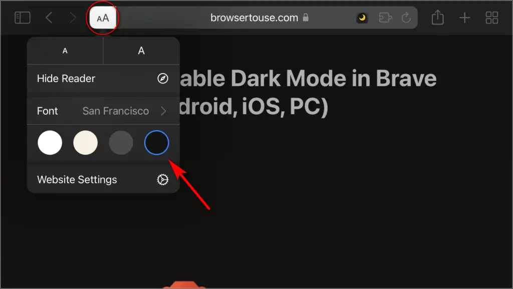 Dark Reader for Safari iOS