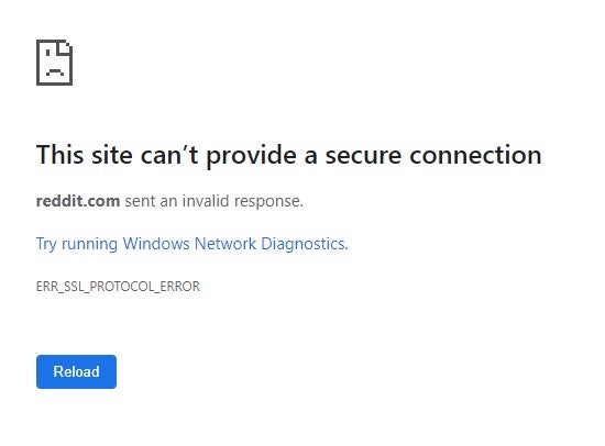 Site Cant Provide a Secure Connection Chrome