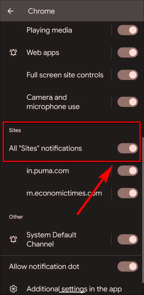 Block All Site Notifications Chrome Android