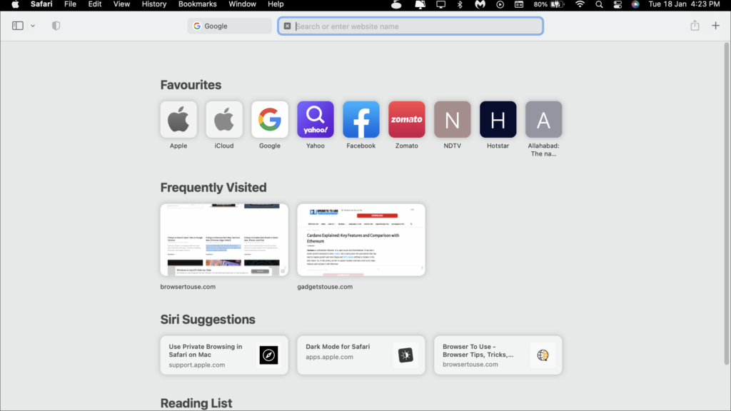 Remove Privacy Report from Safari Start Page Mac