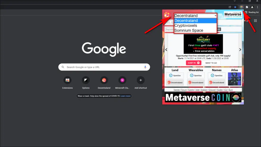 Visit Metaverse Worlds in Google Chrome