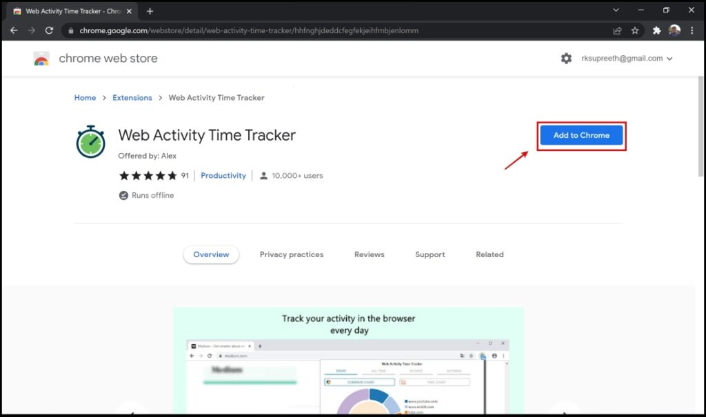 Web Activity Time Tracker in Chrome, Edge, Brave