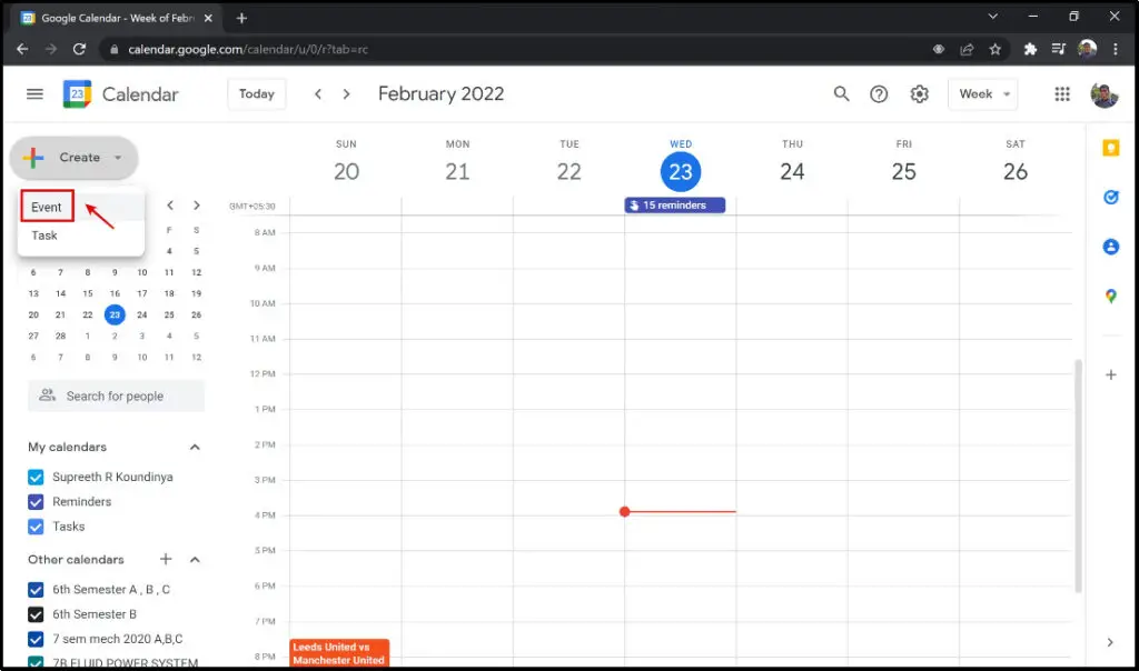 Create Google Calendar Reminders in Chrome