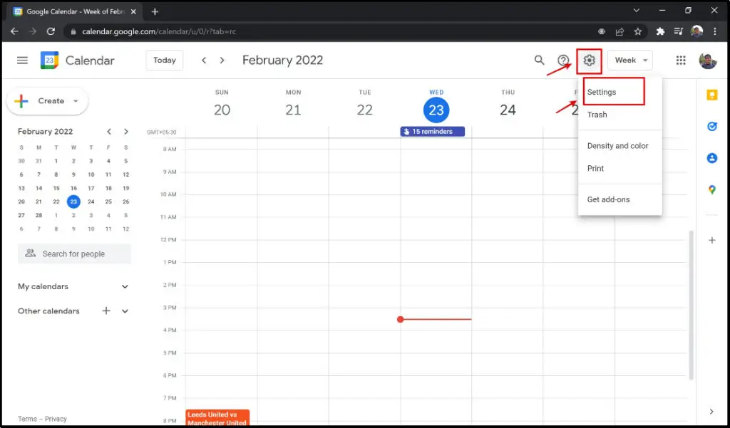 Set Google Calendar Reminders in Chrome