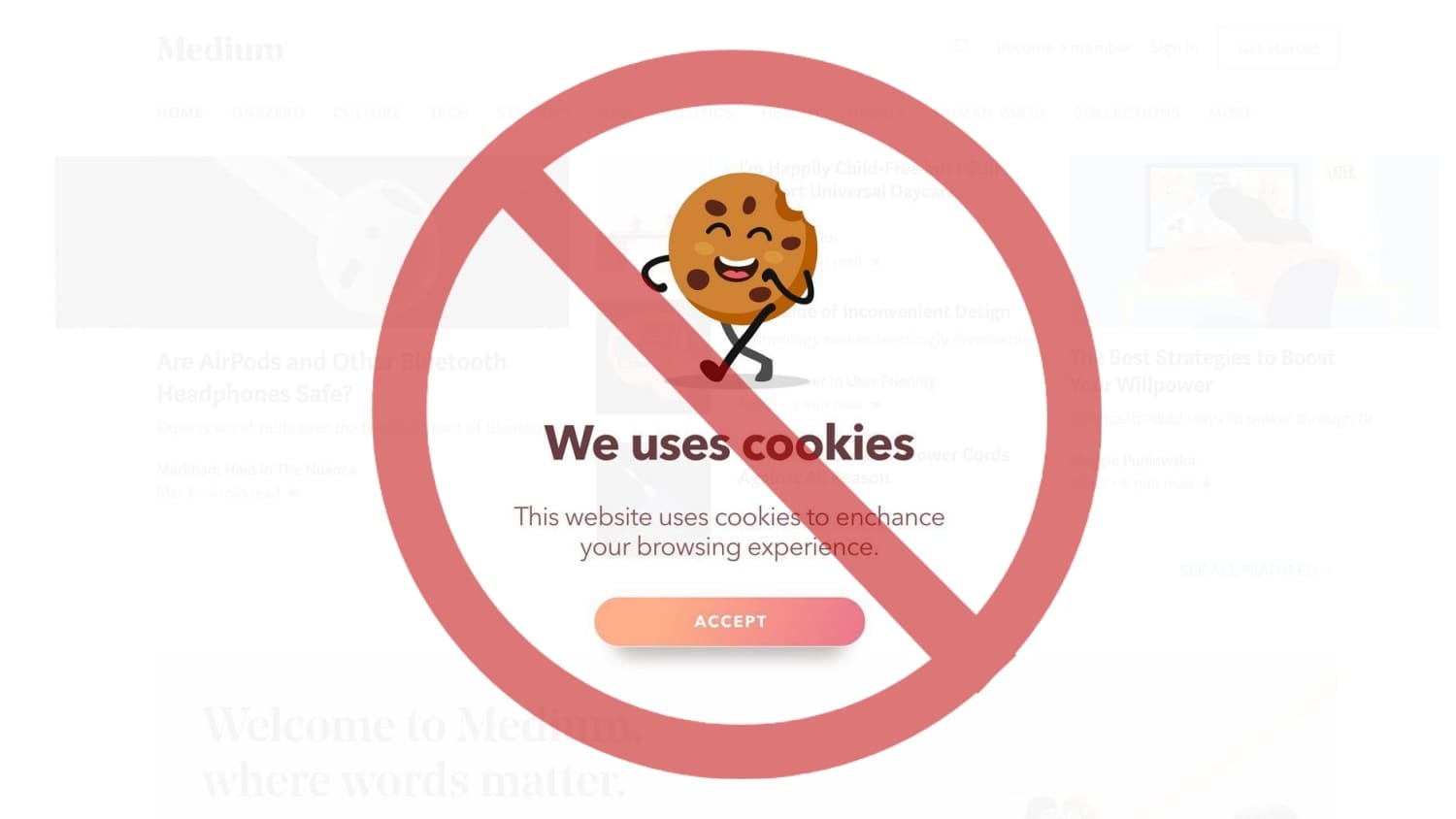 Block Cookie Warning in Browser