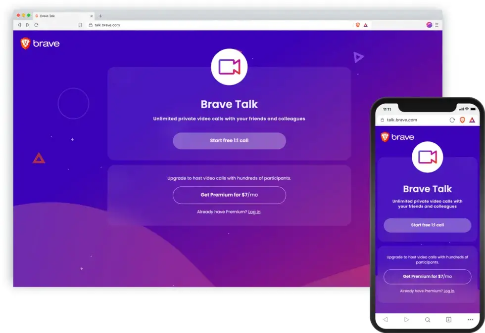 Brave Talk Phone and PC Banner