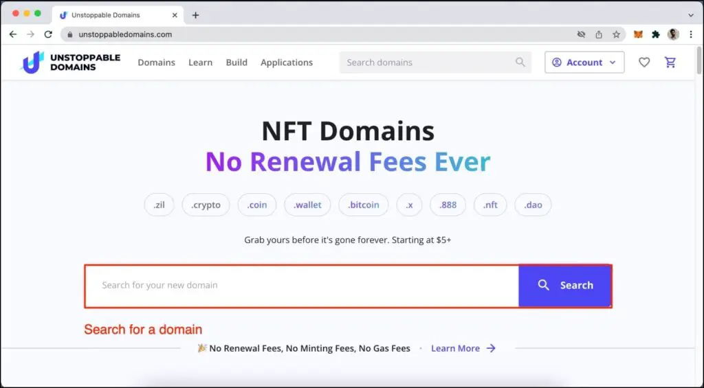 Buy a NFT Web3 Domain