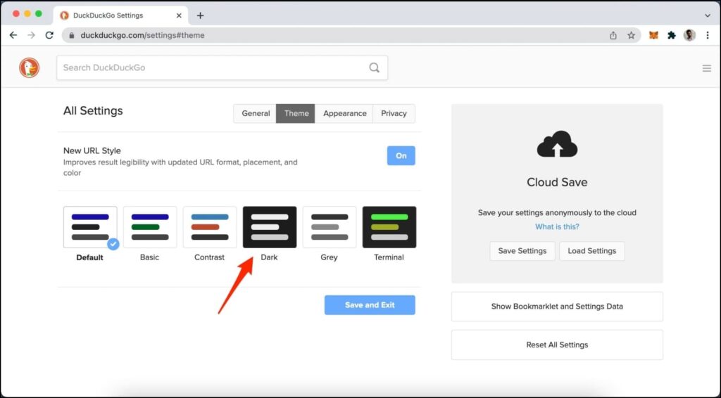 DuckDuckGo Dark Theme on PC