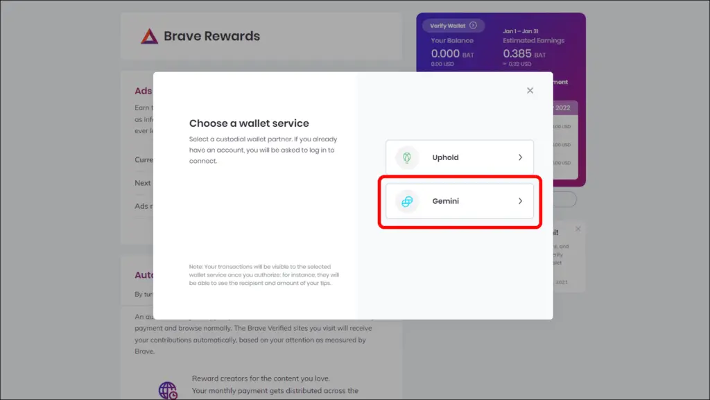 Verify Brave Wallet